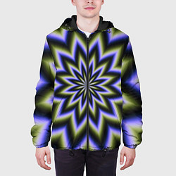 Куртка с капюшоном мужская Оптическая иллюзия в виде звезды, цвет: 3D-черный — фото 2