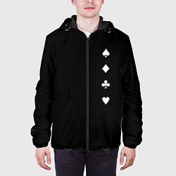Куртка с капюшоном мужская Вини червы бубны крести, цвет: 3D-черный — фото 2