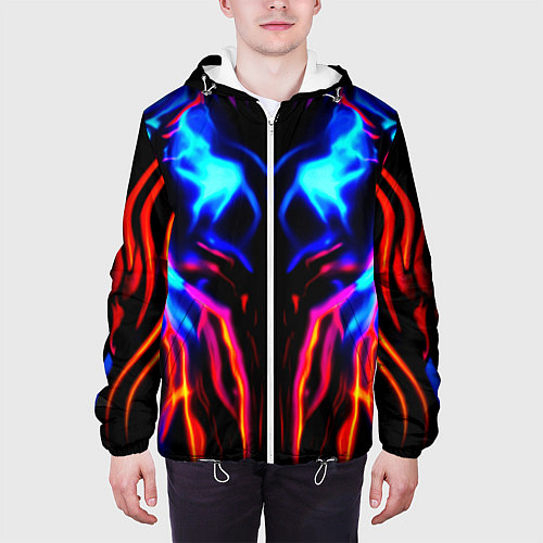 Мужская куртка Неоновый киберкостюм / 3D-Белый – фото 3