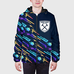 Куртка с капюшоном мужская West Ham градиентные мячи, цвет: 3D-черный — фото 2