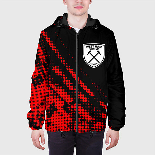 Мужская куртка West Ham sport grunge / 3D-Черный – фото 3