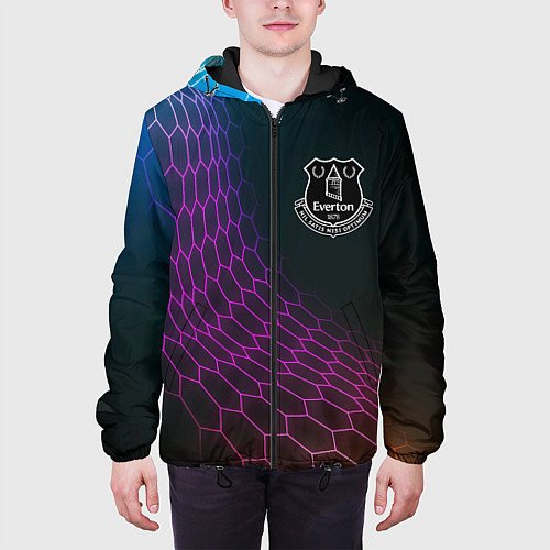 Мужская куртка Everton футбольная сетка / 3D-Черный – фото 3