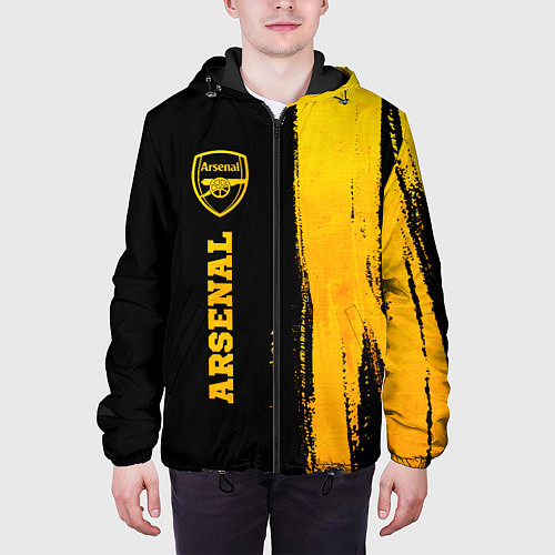 Мужская куртка Arsenal - gold gradient по-вертикали / 3D-Черный – фото 3