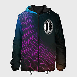 Куртка с капюшоном мужская AC Milan футбольная сетка, цвет: 3D-черный
