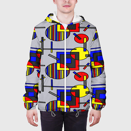 Мужская куртка Rectangular abstraction / 3D-Белый – фото 3