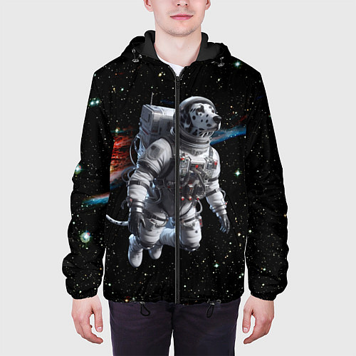 Мужская куртка The dalmatian brave cosmonaut - ai art / 3D-Черный – фото 3