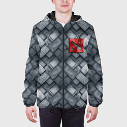 Куртка с капюшоном мужская Dota - metal texture logo, цвет: 3D-черный — фото 2
