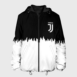 Куртка с капюшоном мужская Juventus белый огонь текстура, цвет: 3D-черный