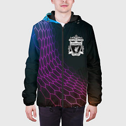 Куртка с капюшоном мужская Liverpool футбольная сетка, цвет: 3D-черный — фото 2