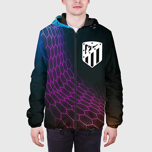 Мужская куртка Atletico Madrid футбольная сетка / 3D-Черный – фото 3