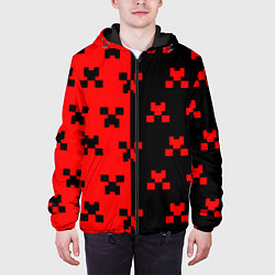 Куртка с капюшоном мужская Minecraft creeper logo, цвет: 3D-черный — фото 2