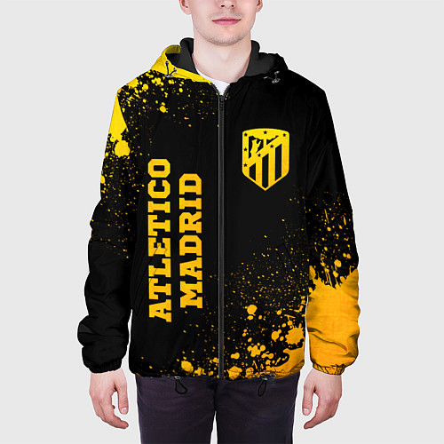 Мужская куртка Atletico Madrid - gold gradient вертикально / 3D-Черный – фото 3