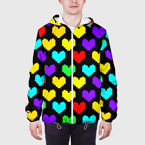 Мужская куртка Undertale heart pattern / 3D-Белый – фото 3