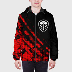 Куртка с капюшоном мужская Leeds United sport grunge, цвет: 3D-черный — фото 2