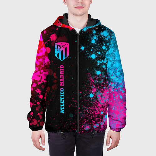 Мужская куртка Atletico Madrid - neon gradient по-вертикали / 3D-Черный – фото 3