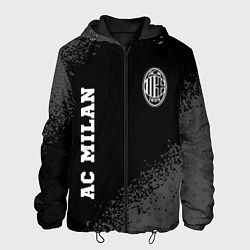 Куртка с капюшоном мужская AC Milan sport на темном фоне вертикально, цвет: 3D-черный