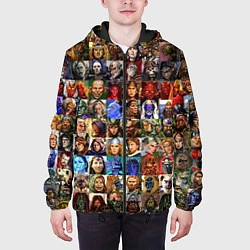Куртка с капюшоном мужская Портреты всех героев, цвет: 3D-черный — фото 2
