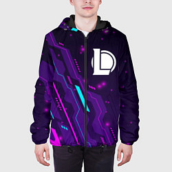 Куртка с капюшоном мужская League of Legends neon gaming, цвет: 3D-черный — фото 2