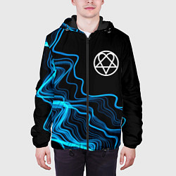 Куртка с капюшоном мужская HIM sound wave, цвет: 3D-черный — фото 2