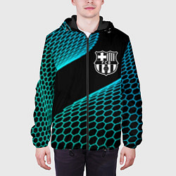 Куртка с капюшоном мужская Barcelona football net, цвет: 3D-черный — фото 2