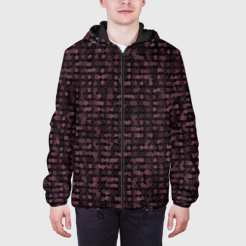 Мужская куртка Мозаика тёмно-красный / 3D-Черный – фото 3