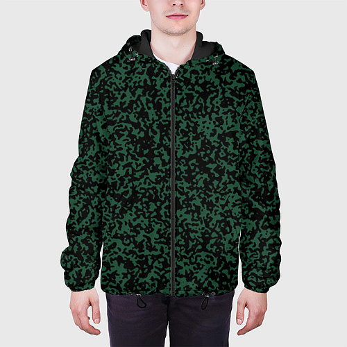 Мужская куртка Чёрно-зелёный пятнистый / 3D-Черный – фото 3