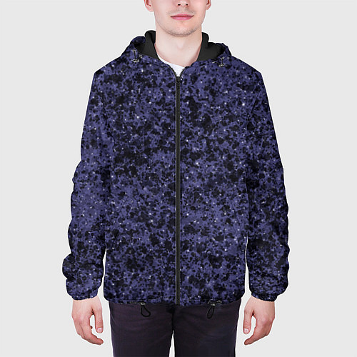 Мужская куртка Абстракция брызги фиолетовый / 3D-Черный – фото 3