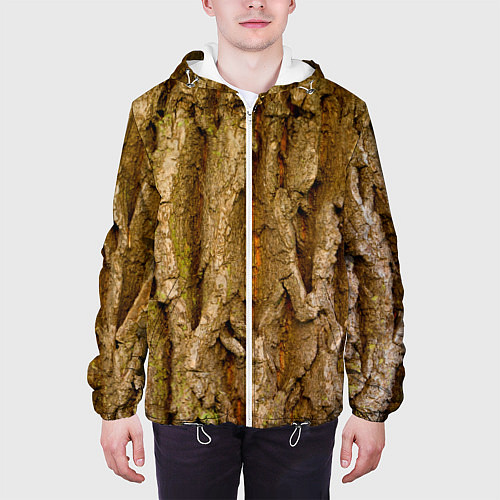 Мужская куртка Кора дерева текстура / 3D-Белый – фото 3