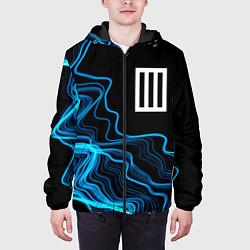 Куртка с капюшоном мужская Paramore sound wave, цвет: 3D-черный — фото 2