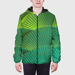 Куртка с капюшоном мужская Объемные веерные столбики, цвет: 3D-черный — фото 2