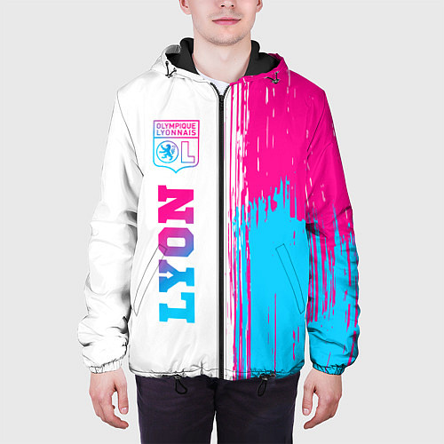 Мужская куртка Lyon neon gradient style по-вертикали / 3D-Черный – фото 3