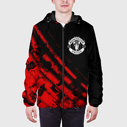 Куртка с капюшоном мужская Manchester United sport grunge, цвет: 3D-черный — фото 2