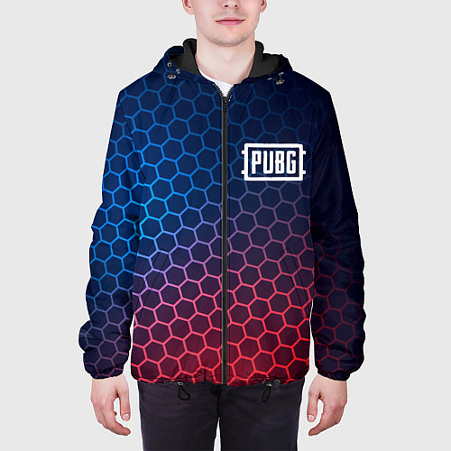 Мужская куртка PUBG неоновые соты / 3D-Черный – фото 3