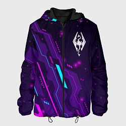 Куртка с капюшоном мужская Skyrim neon gaming, цвет: 3D-черный