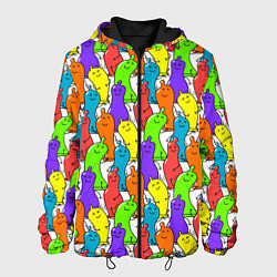 Куртка с капюшоном мужская Весёлые цветные презервативы, цвет: 3D-черный
