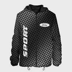 Куртка с капюшоном мужская Ford sport carbon, цвет: 3D-черный