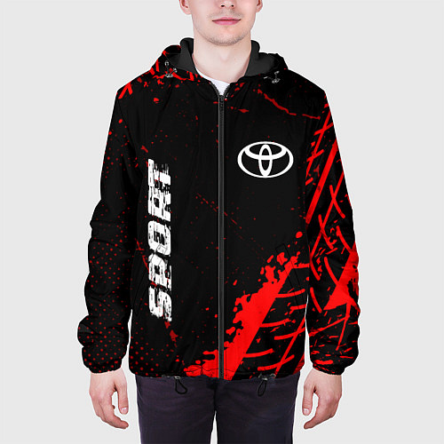 Мужская куртка Toyota red sport tires / 3D-Черный – фото 3