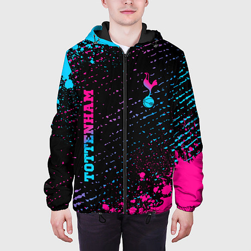Мужская куртка Tottenham - neon gradient вертикально / 3D-Черный – фото 3