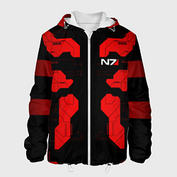 Куртка с капюшоном мужская Mass Effect - Red armor, цвет: 3D-белый