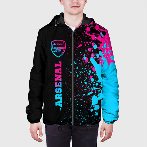 Мужская куртка Arsenal - neon gradient по-вертикали / 3D-Черный – фото 3