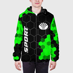 Куртка с капюшоном мужская Daewoo green sport hexagon, цвет: 3D-черный — фото 2