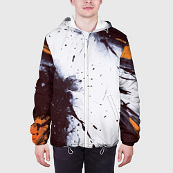 Куртка с капюшоном мужская Брызги и мазки красками, цвет: 3D-белый — фото 2