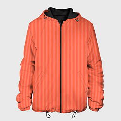 Куртка с капюшоном мужская Полосатый розово-оранжевый, цвет: 3D-черный