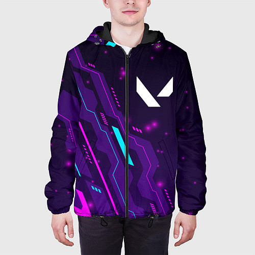 Мужская куртка Valorant neon gaming / 3D-Черный – фото 3