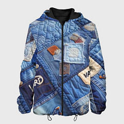 Куртка с капюшоном мужская Vanguard jeans patchwork - ai art, цвет: 3D-черный