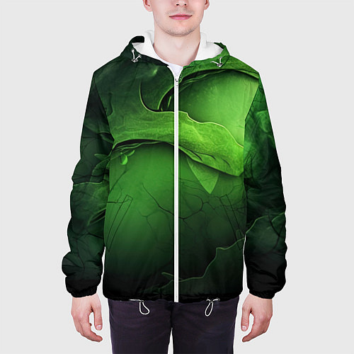 Мужская куртка Зеленая яркая абстрактная текстура / 3D-Белый – фото 3