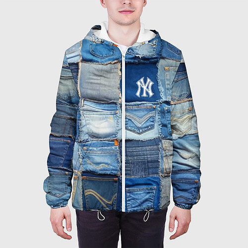 Мужская куртка Patchwork - New York yankees baseball team / 3D-Белый – фото 3