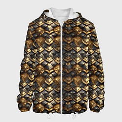Куртка с капюшоном мужская Золотистая текстурная броня, цвет: 3D-белый