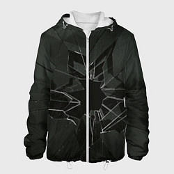 Куртка с капюшоном мужская Черное разбитое стекло, цвет: 3D-белый