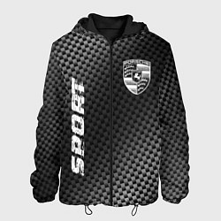 Куртка с капюшоном мужская Porsche sport carbon, цвет: 3D-черный